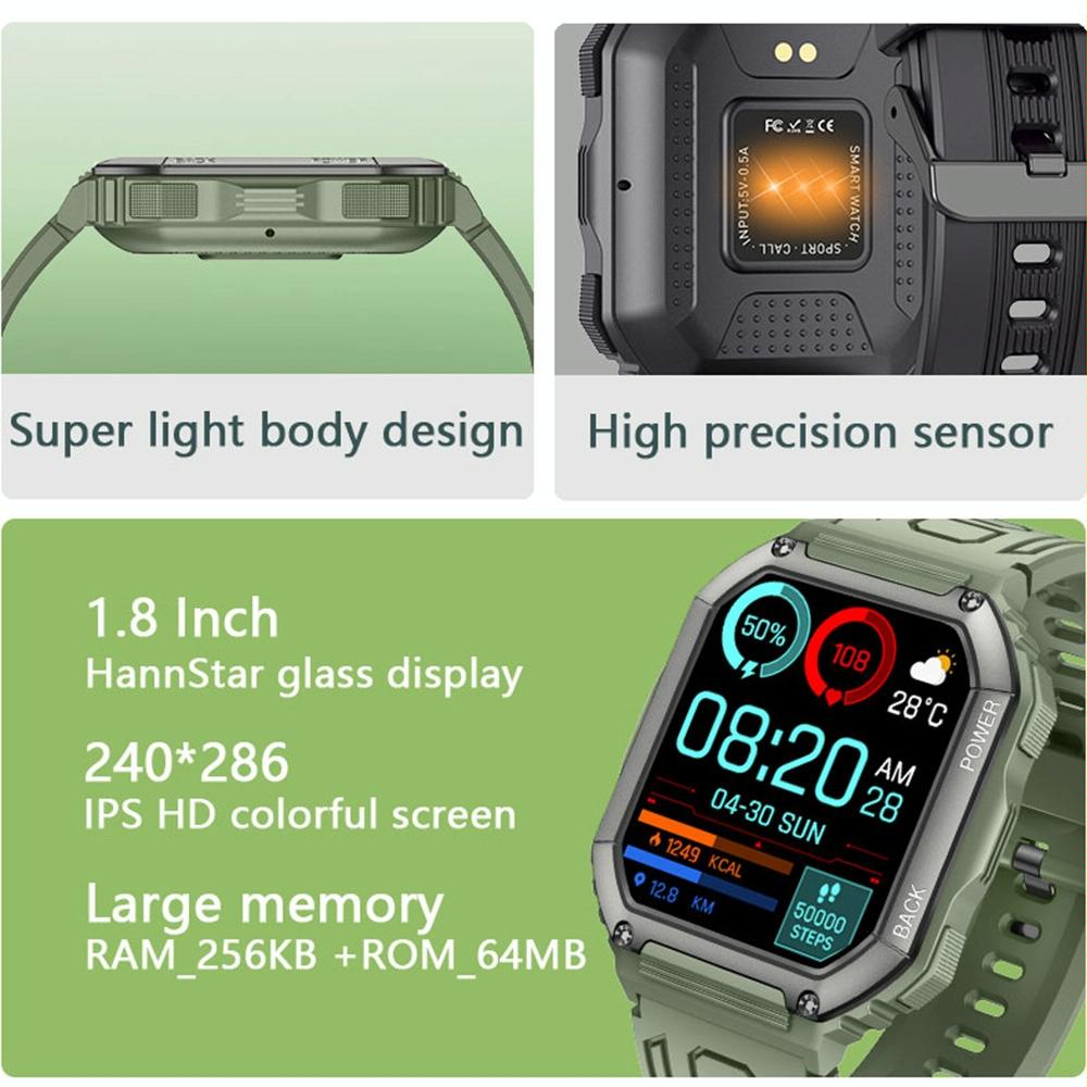 Waterproof Pedometer Sport Smart Watch Support Heart Rate / Blood Pressure Monitoring / Bt Calling - Camouflage Black 9