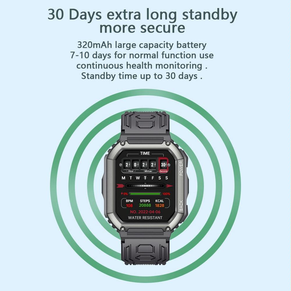 Waterproof Pedometer Sport Smart Watch Support Heart Rate / Blood Pressure Monitoring / Bt Calling - Camouflage Black 10