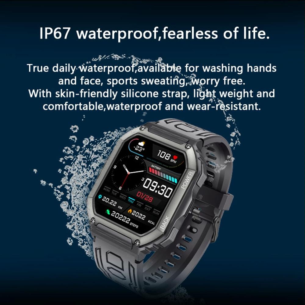 Waterproof Pedometer Sport Smart Watch Support Heart Rate / Blood Pressure Monitoring / Bt Calling - Camouflage Black 12
