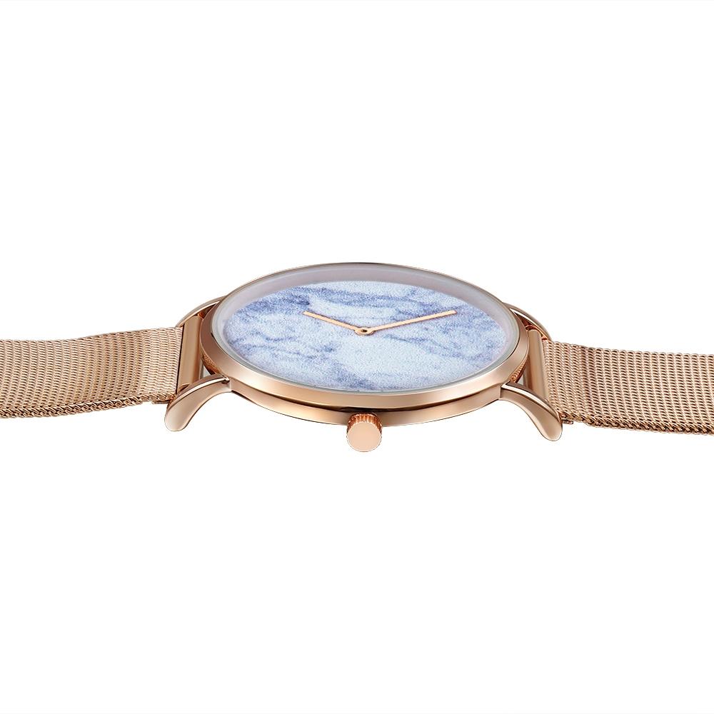 Stylish Women Quartz Watch with Gold Alloy Case and Stainless Steel Band - Round Dial - Wa0727A 13