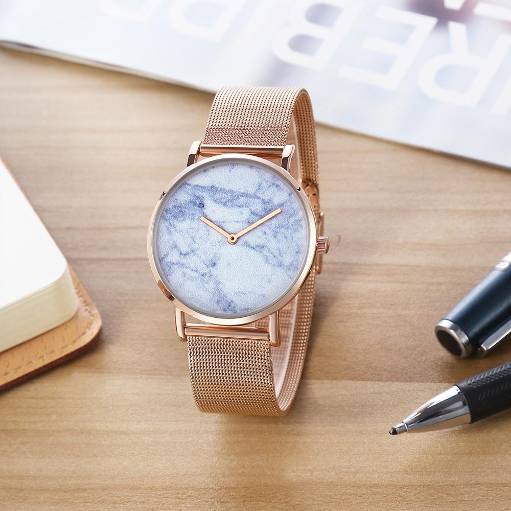 Stylish Women Quartz Watch with Gold Alloy Case and Stainless Steel Band - Round Dial - Wa0727A 14