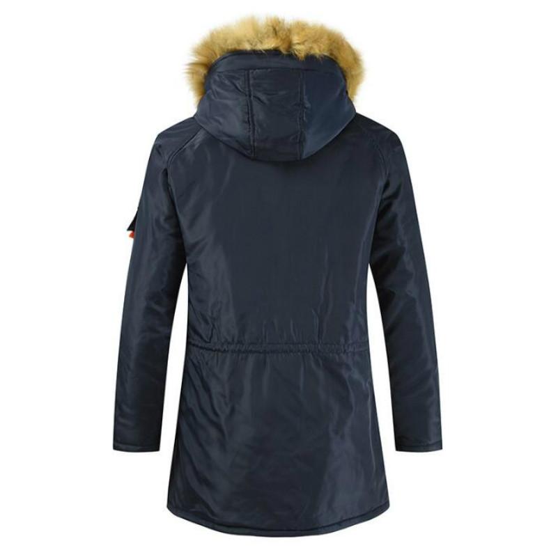 Long Section Cotton Suit Men Plus Velvet Thick Warm Jacket Large Fur Collar Coat Lovers Jacket - Size Xxxxxl - Green 5