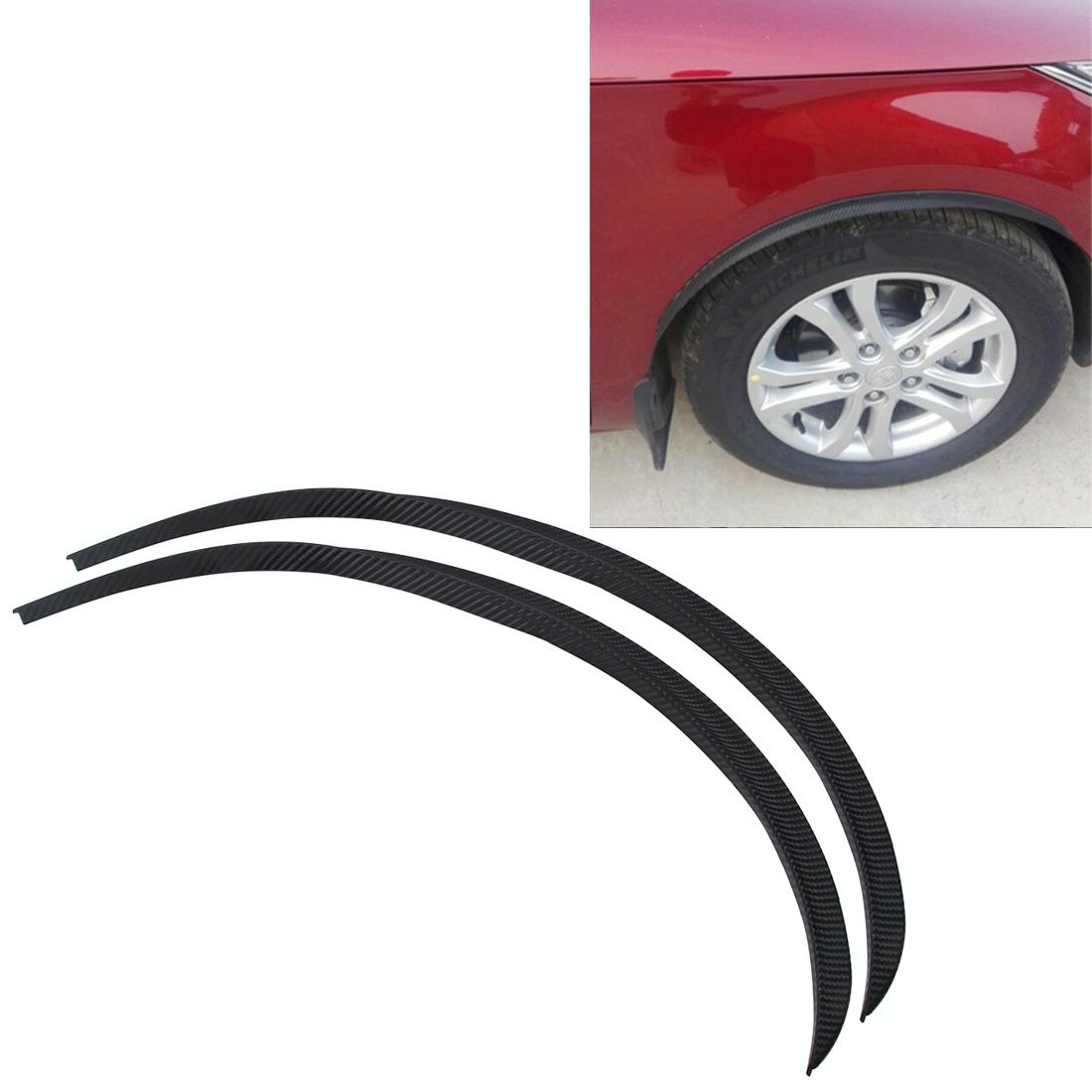 2 Pcs 45Cm Car Stickers Rubber Large Round Arc Strips Universal Fender Flares Wheel Eyebrow Decal Sticker Eyebrow Car-Covers Black Striped Round Arc Strips - 75 X 2Cm 4