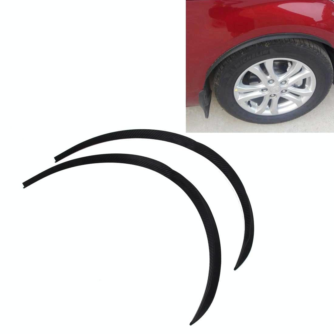 2 Pcs 45Cm Car Stickers Rubber Large Round Arc Strips Universal Fender Flares Wheel Eyebrow Decal Sticker Eyebrow Car-Covers Black Striped Round Arc Strips - 75 X 2Cm 9