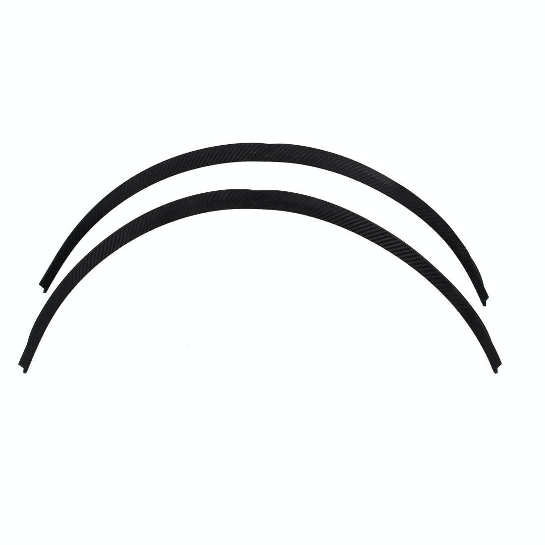 2 Pcs 45Cm Car Stickers Rubber Large Round Arc Strips Universal Fender Flares Wheel Eyebrow Decal Sticker Eyebrow Car-Covers Black Striped Round Arc Strips - 75 X 2Cm 10