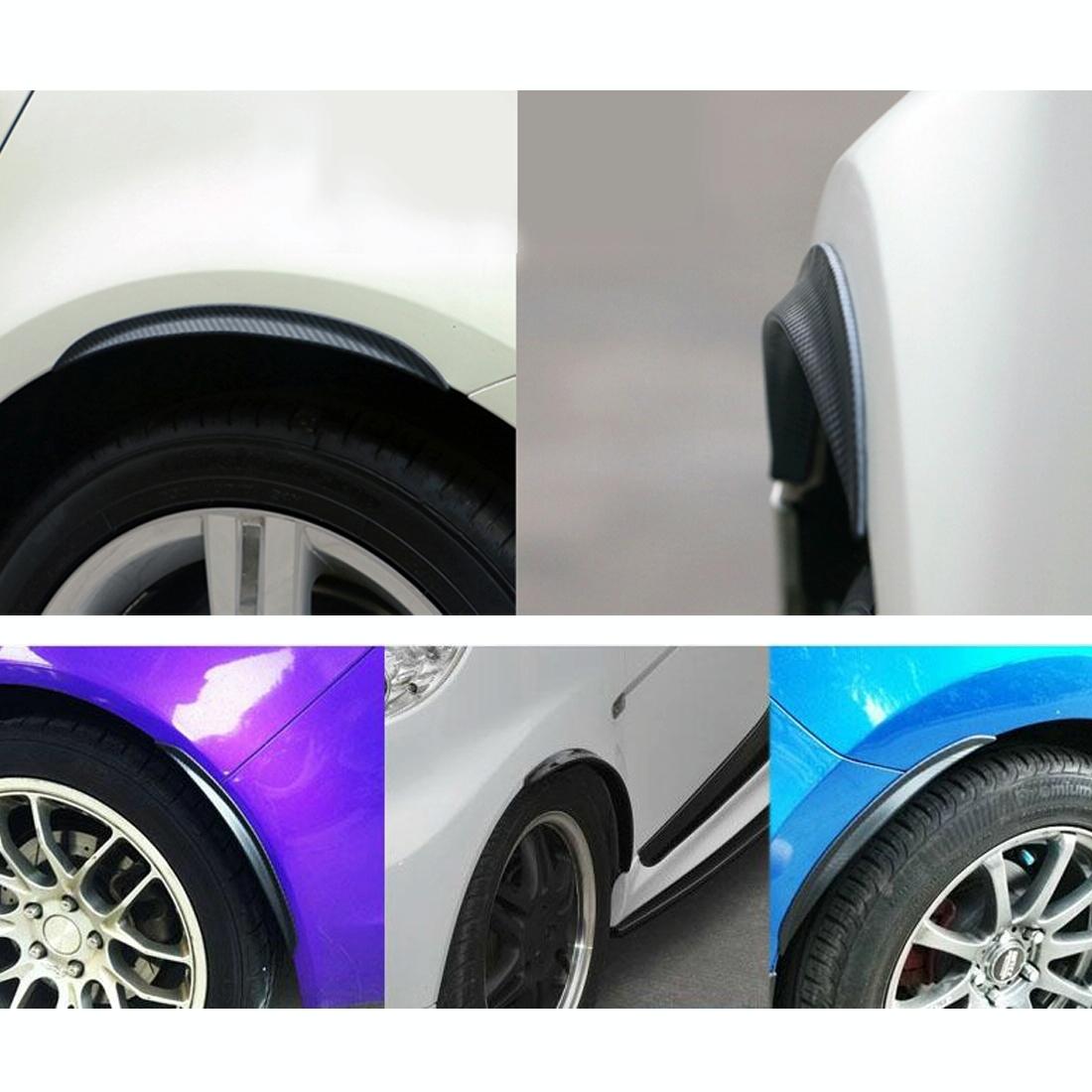 2 Pcs 45Cm Car Stickers Rubber Large Round Arc Strips Universal Fender Flares Wheel Eyebrow Decal Sticker Eyebrow Car-Covers Black Striped Round Arc Strips - 75 X 2Cm 14