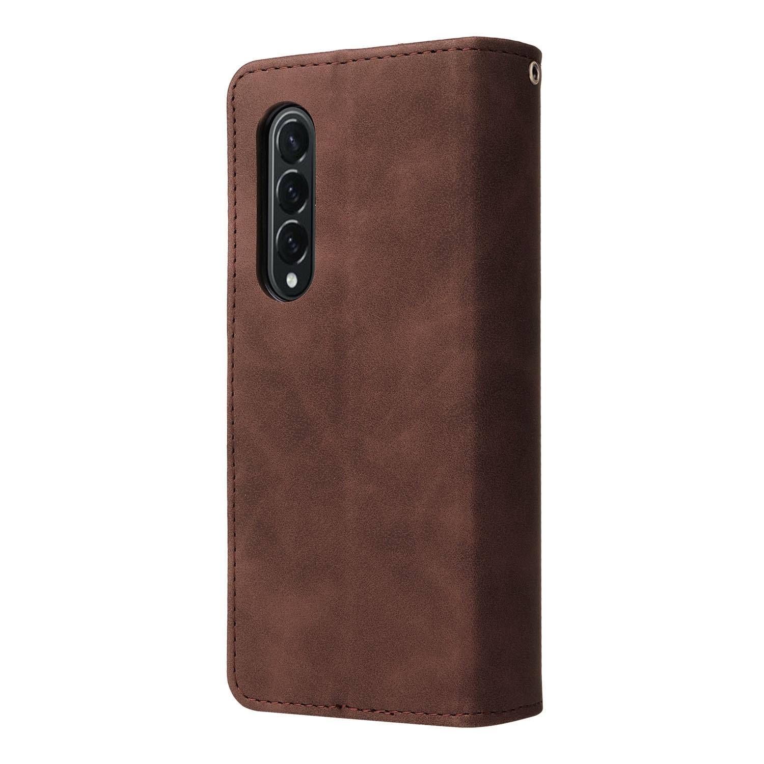 For Samsung Galaxy Z Fold4 5G Frosted Leather Zip Wallet - Compact And Stylish - Black 4