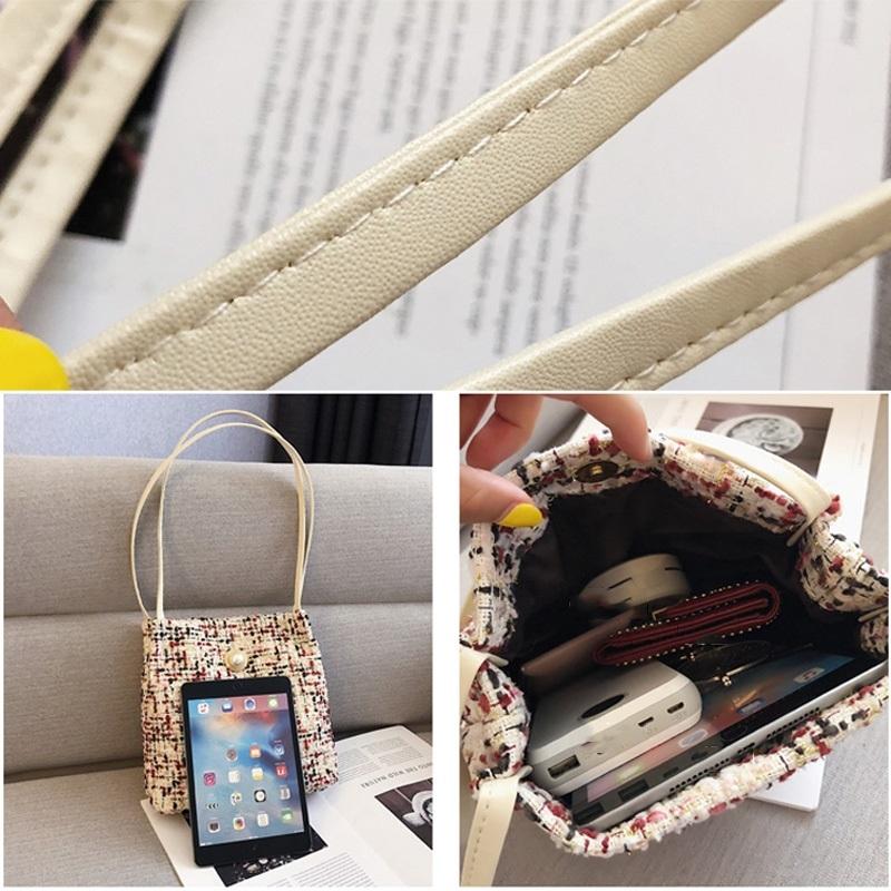 Black Woolen Knit Bucket Bag For Women - Black Onesize 4