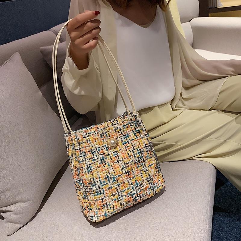 Black Woolen Knit Bucket Bag For Women - Black Onesize 12