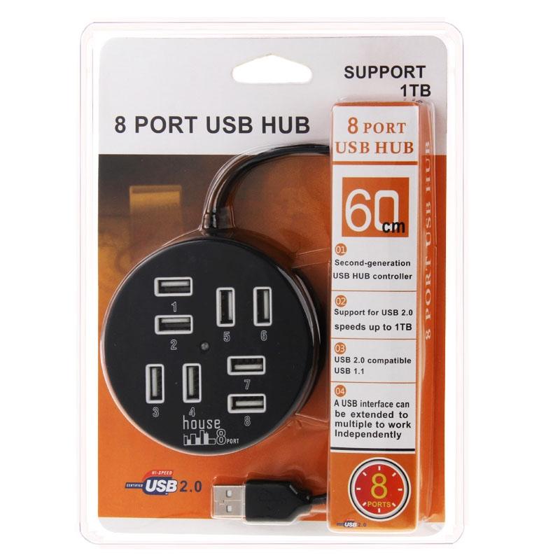 8-Port Usb 2.0 Hub For Laptop 60Cm Length 1Tb Hdd Support 6