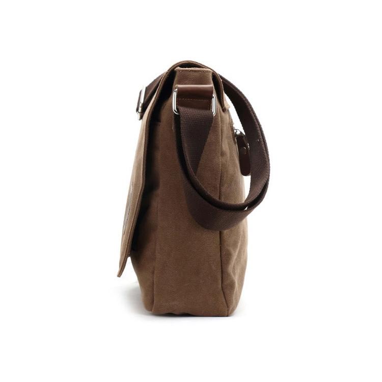 Men Canvas Shoulder Bag Versatile Crossbody Messenger Black 5