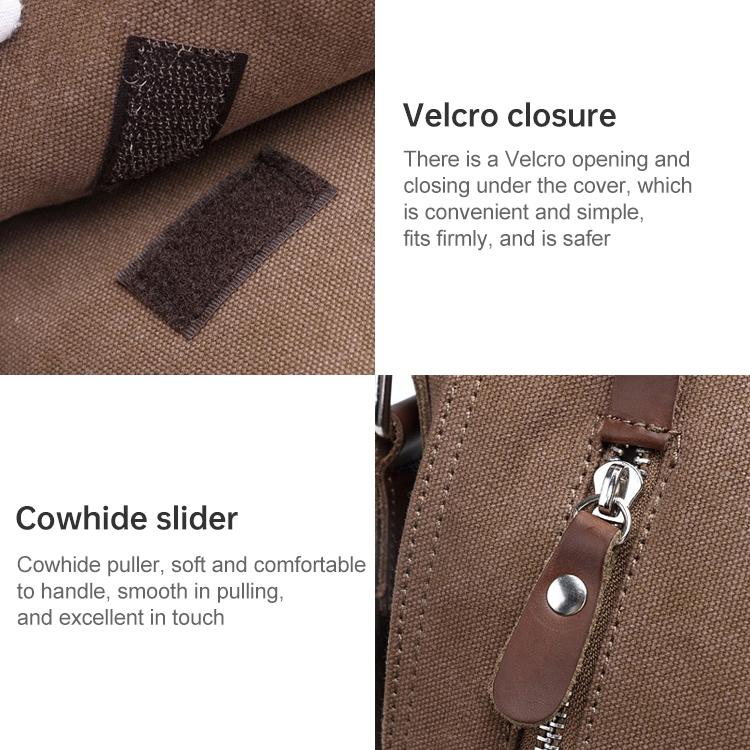 Men Canvas Shoulder Bag Versatile Crossbody Messenger Black 8