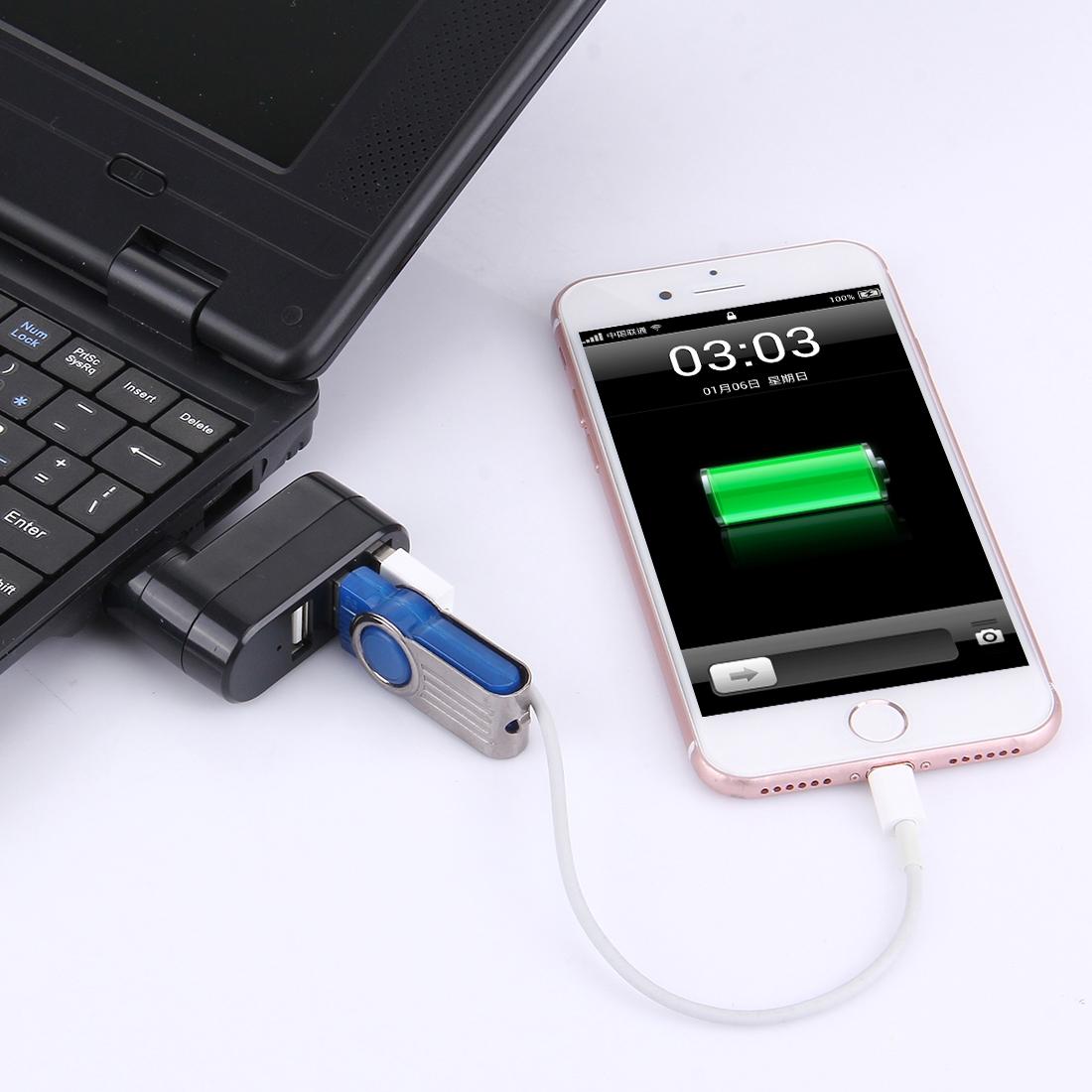 3-Port Usb 2.0 Hub With 180° Rotation - Black 6