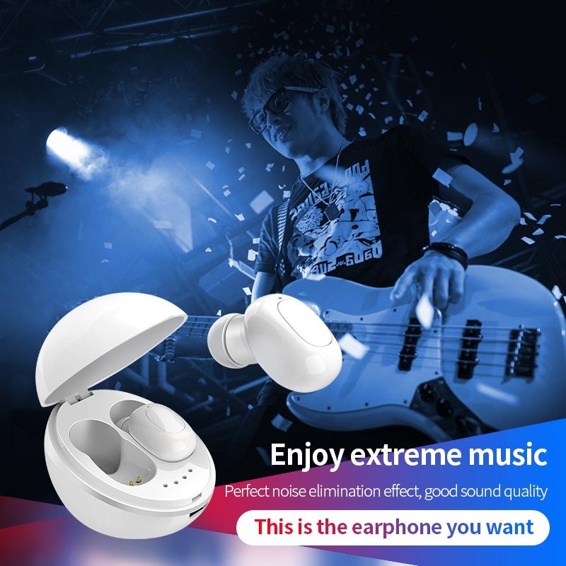Wireless Bluetooth Earphones - Space Capsule Shape with Magnetic Charging Box & Lanyard - Black 9