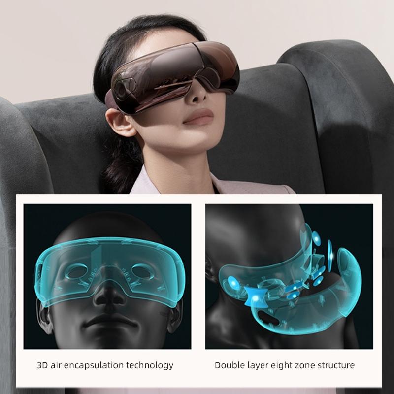 Smart Eye Massager With Hot Compress Air Pressure & Vibration - Black 6