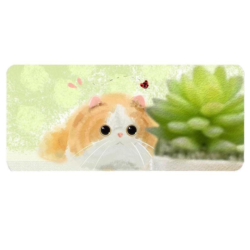 Waterproof Cartoon Mouse Pad Non Slip Design - Yellow Cat 3
