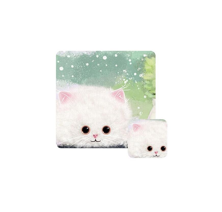 Waterproof Cartoon Mouse Pad Non Slip Design - Yellow Cat 4