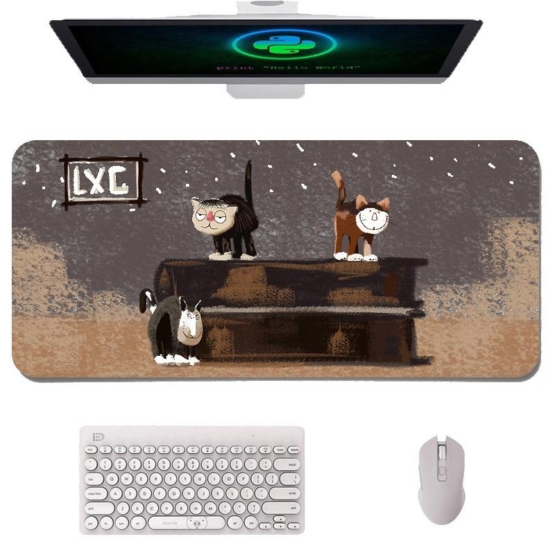 Waterproof Cartoon Mouse Pad Non Slip Design - Yellow Cat 7