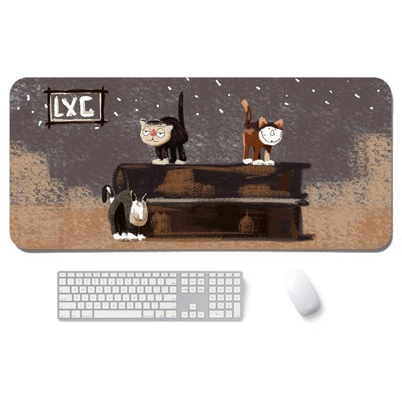 Waterproof Cartoon Mouse Pad Non Slip Design - Yellow Cat 11