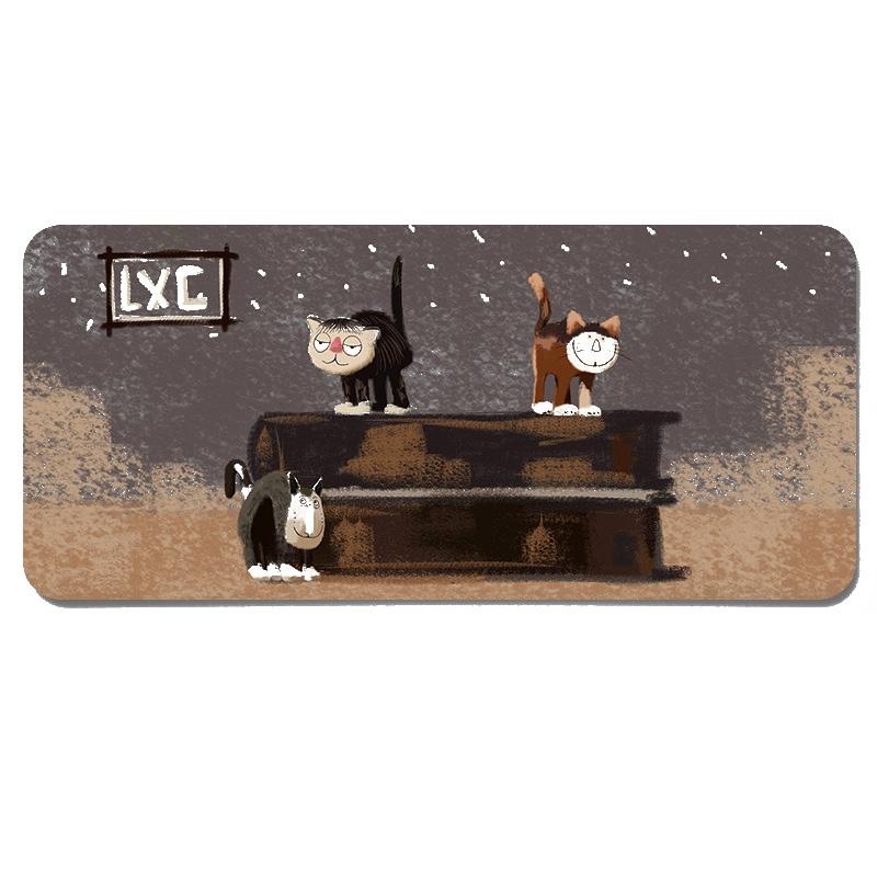 Waterproof Cartoon Mouse Pad Non Slip Design - Yellow Cat 12