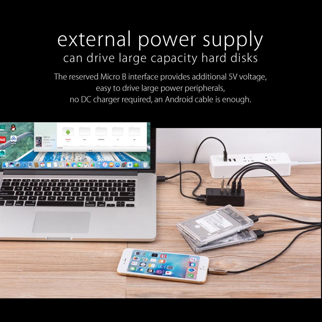Usb 2.0 Desktop Hub With Micro Usb Cable And Power Supply 13