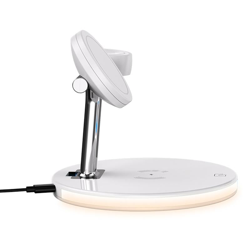15W 3 In 1 Magnetic Wireless Charger For Phones Watches And Airpods With Led Light - Black 11