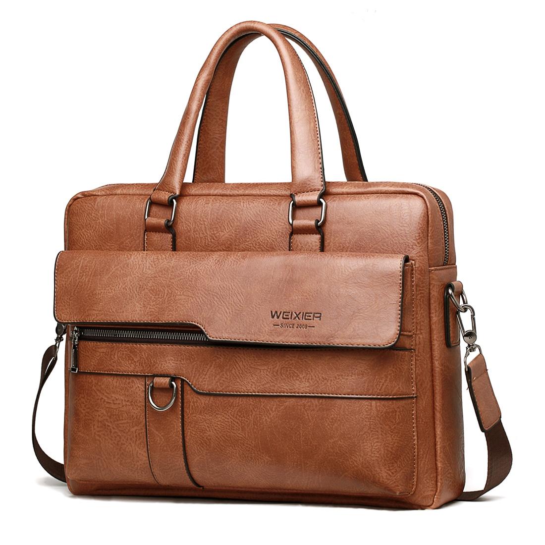 Retro Pu Leather Men Crossbody Bag - Black