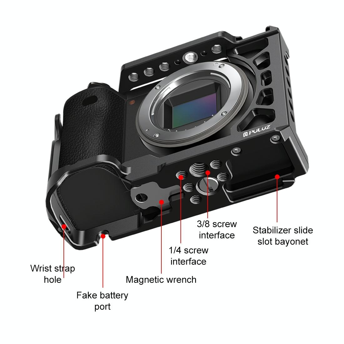 Metal Camera Cage For Sony A6500 / A6400 / A6300 / A6000 - Stabilizer Rig Black 6