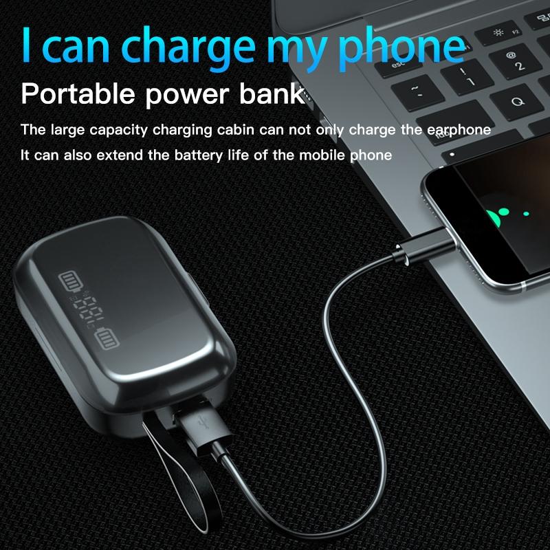 Touch Bluetooth Earphones with Dual Noise Cancellation and Charging Box 5