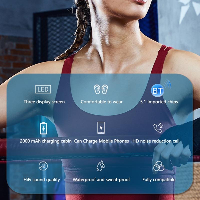 Touch Bluetooth Earphones with Dual Noise Cancellation and Charging Box 14