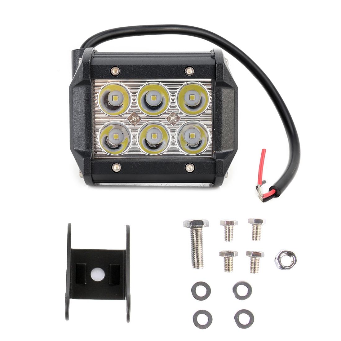 18W Cree 6 Led White Light Condenser Engineering Lamp / Waterproof Ip67 Suvs Light Dc 10 - 30V Black 6