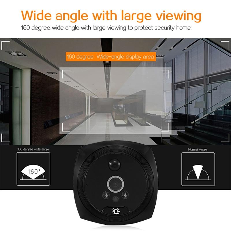 Smart Cat Eye Video Doorbell With 4.5 1080P Hd Screen Night Vision & Motion Detection - Black 14