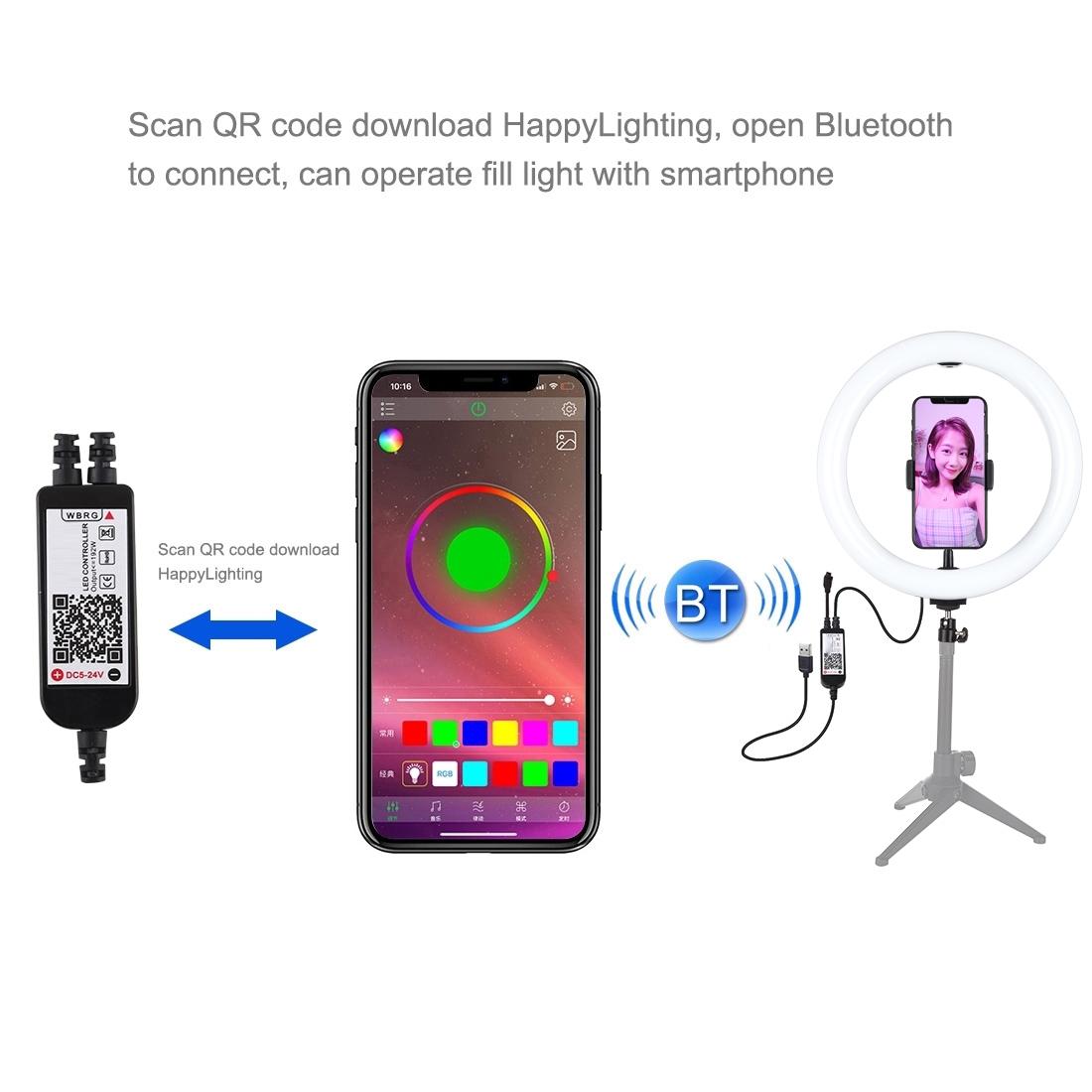 10.2 Usb Rgbw Led Ring Light with Tripod & Remote for Vlogging & Photography - Black 9