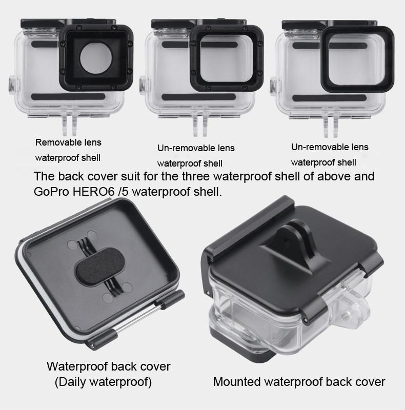 Waterproof Clamp Mount Adapter Kit for Gopro Hero6 / 5 with Back Cover 3