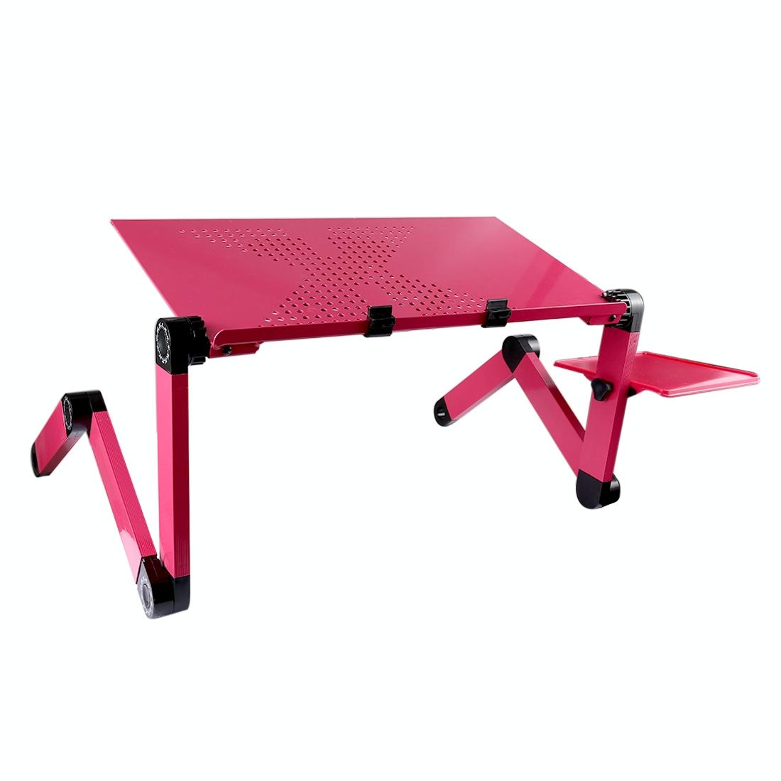 Adjustable Foldable Laptop Stand with Fans & Mouse Pad - Portable Aluminum Alloy - Black 12