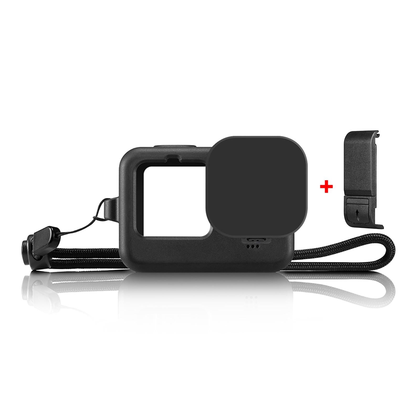 Silicone Protective Case with Wrist Strap and Lens Cover for Gopro Hero12 3