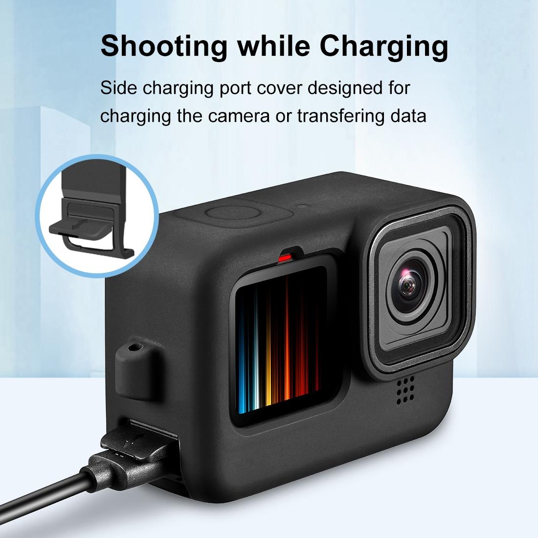 Silicone Protective Case with Wrist Strap and Lens Cover for Gopro Hero12 5