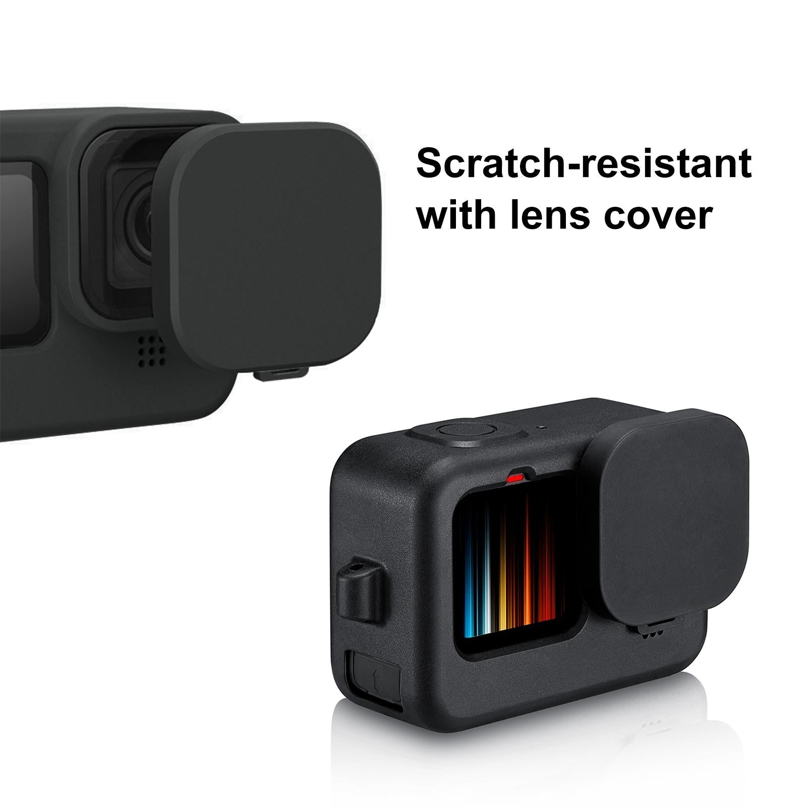 Silicone Protective Case with Wrist Strap and Lens Cover for Gopro Hero12 7