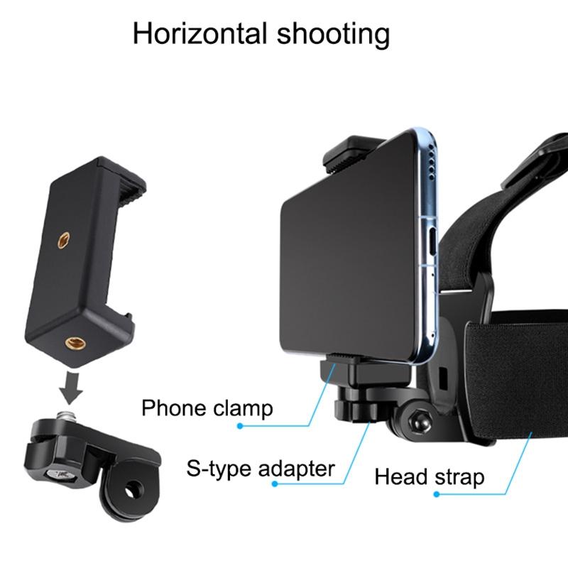 Adjustable Head Strap with Phone Clamp for Gopro and Action Cameras 5