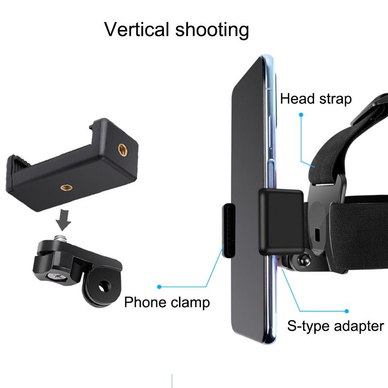 Adjustable Head Strap with Phone Clamp for Gopro and Action Cameras 6