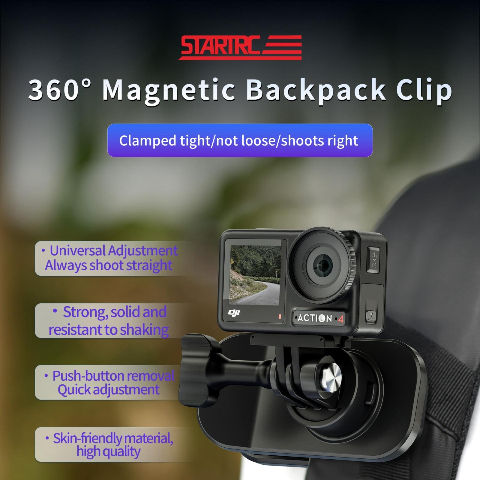 360 Degree Rotating Magnetic Backpack Clip Mount 3