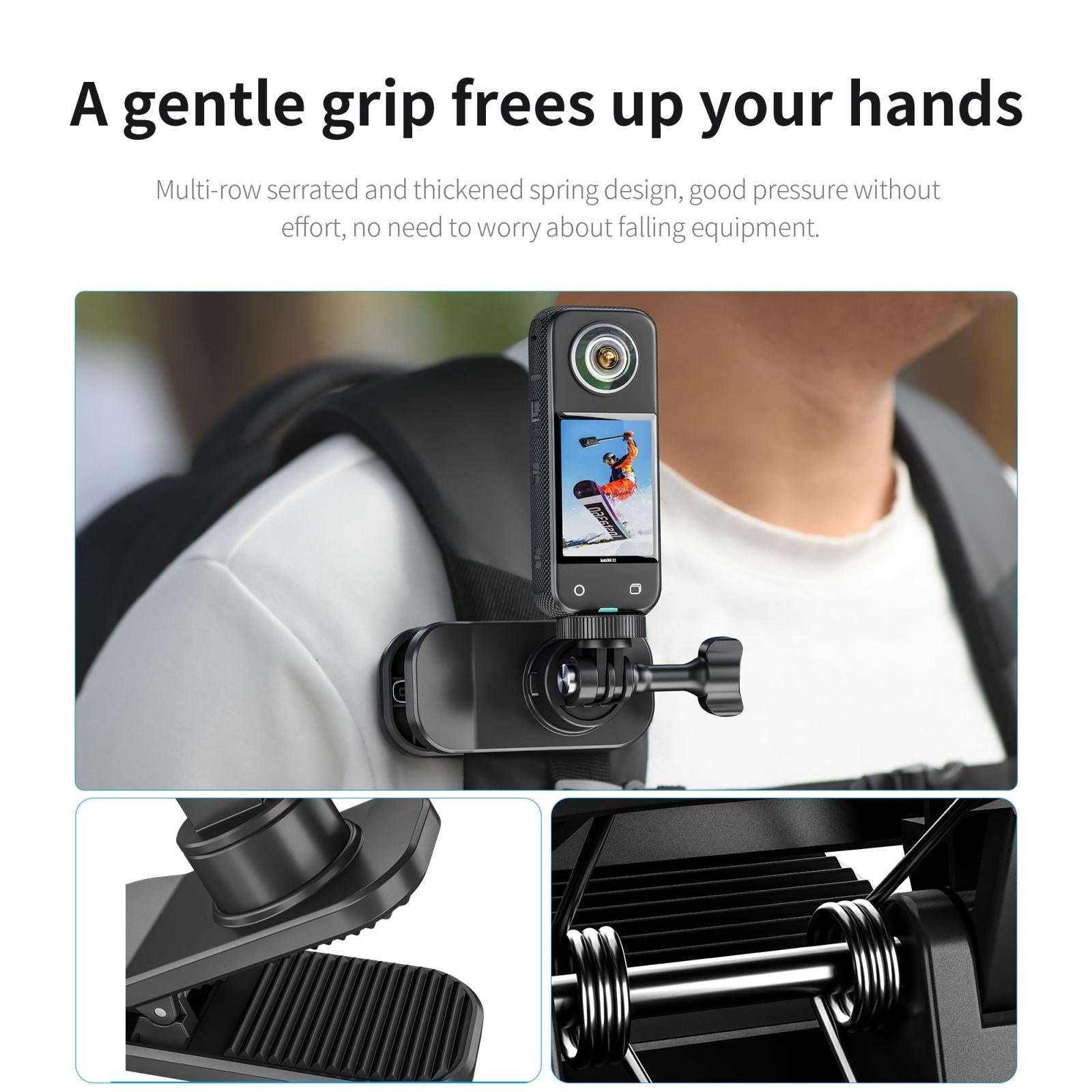 360 Degree Rotating Magnetic Backpack Clip Mount 4