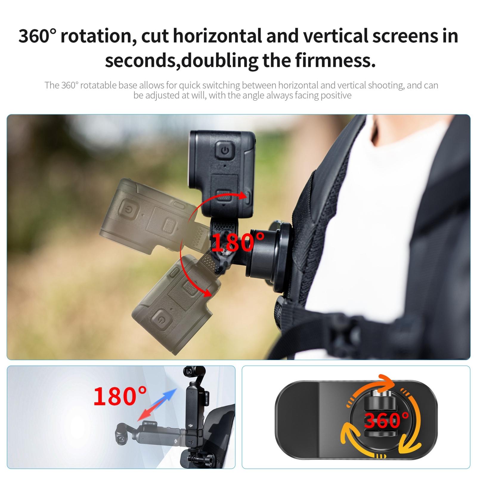 360 Degree Rotating Magnetic Backpack Clip Mount 5