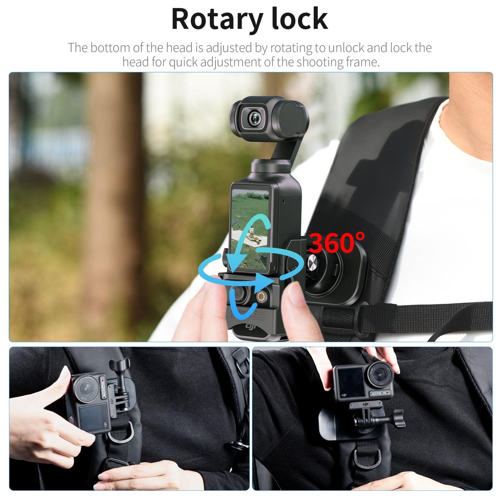 360 Degree Rotating Magnetic Backpack Clip Mount 7