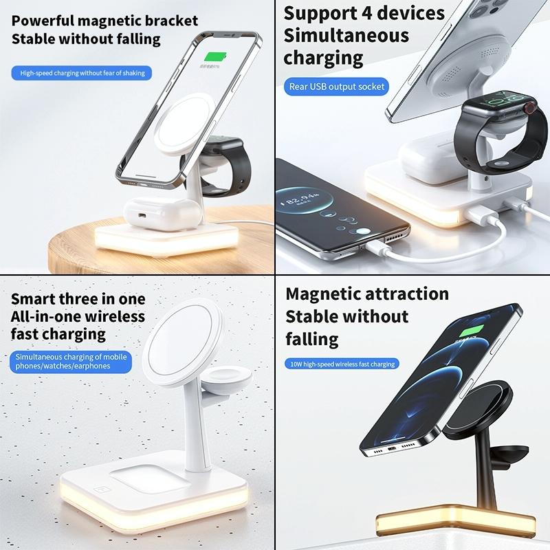 15W Wireless Fast Charger With 360° Rotating Holder - Black 8