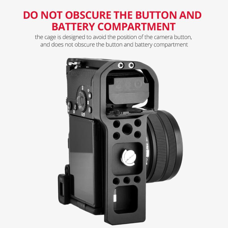 Video Camera Cage Stabilizer - Black for Sony Alpha 7C 5