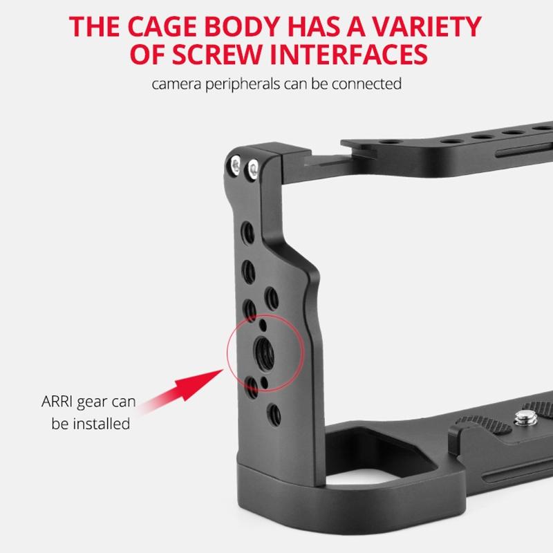 Video Camera Cage Stabilizer - Black for Sony Alpha 7C 6