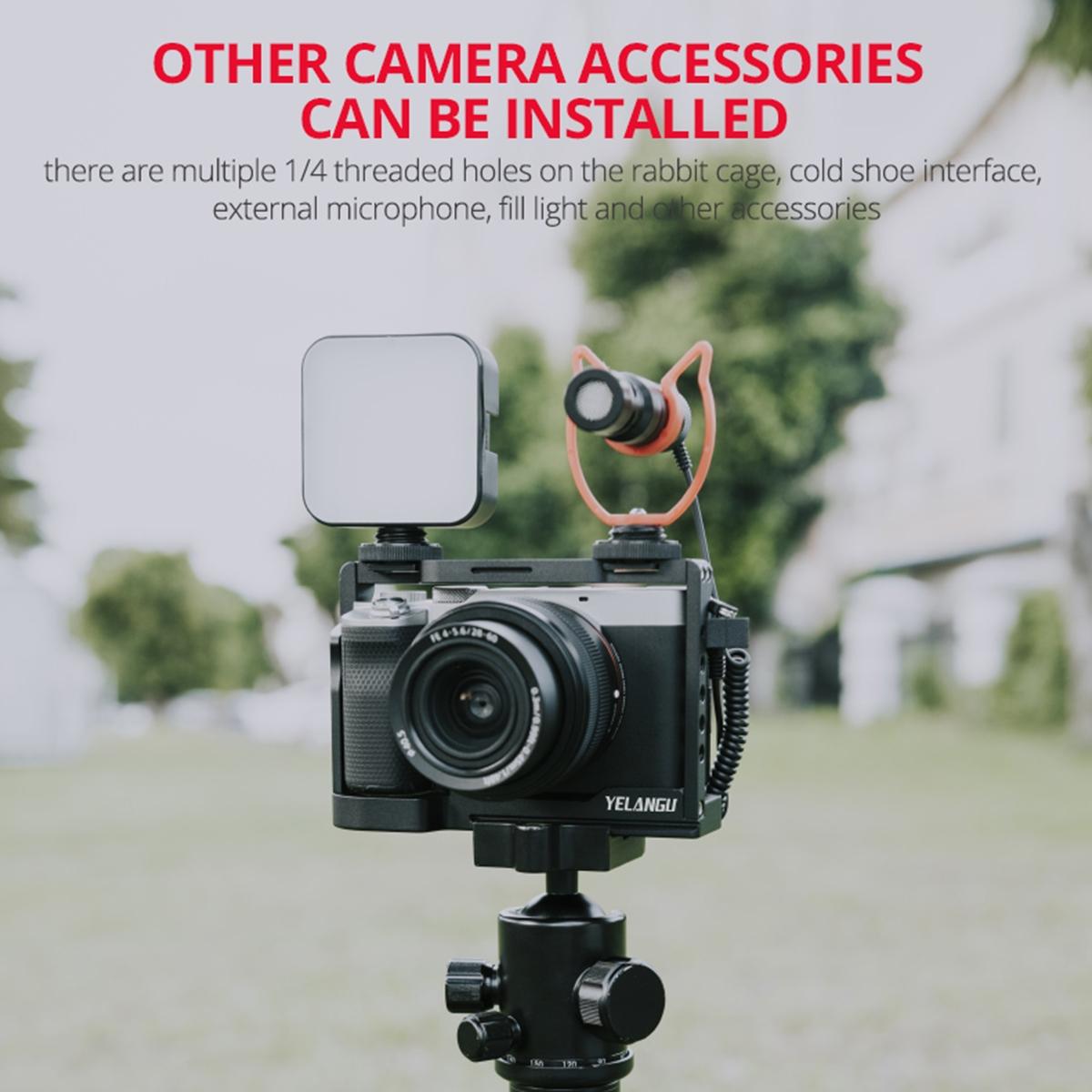 Video Camera Cage Stabilizer - Black for Sony Alpha 7C 9