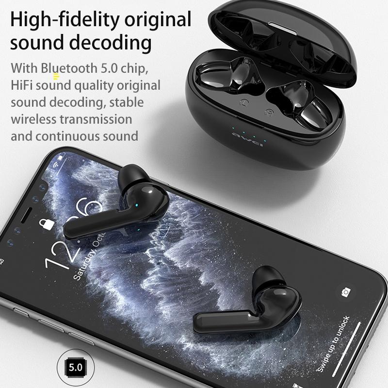 Wireless Sports Headset with Charging Case - T15 Tws Bluetooth V5.0 Black 6
