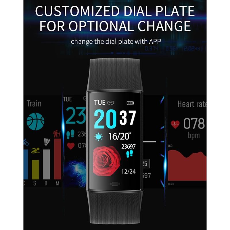 Waterproof Smart Bracelet With Step Heart And Sleep Monitoring - Ip67 - Black 4